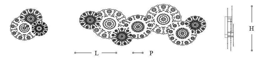 Dimensions of the Ghipur Italamp Wall Lamp